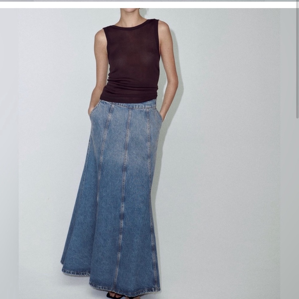 ZARA Denim maxi skirt